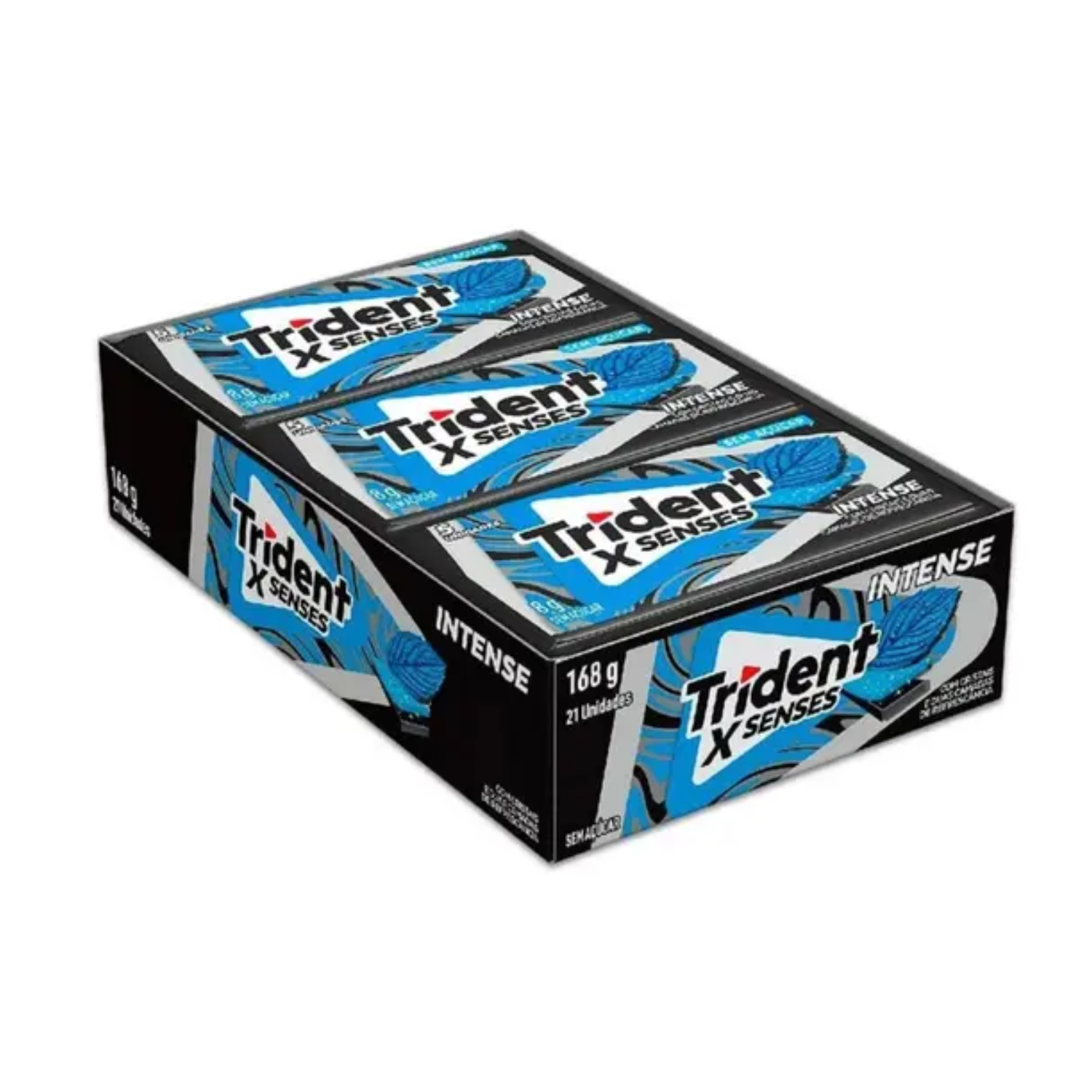 Trident Chiclete X Senses: Intense Sem Açúcar - 21x8g (168g)